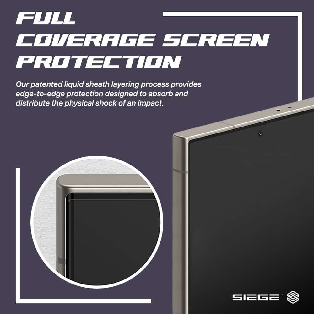 SIEGE GLASTIMATE FULL COVERAGE HD CLEAR PREMIUM TEMPERED GLASS SCREEN PROTECTOR For Samsung Galaxy S24 Series