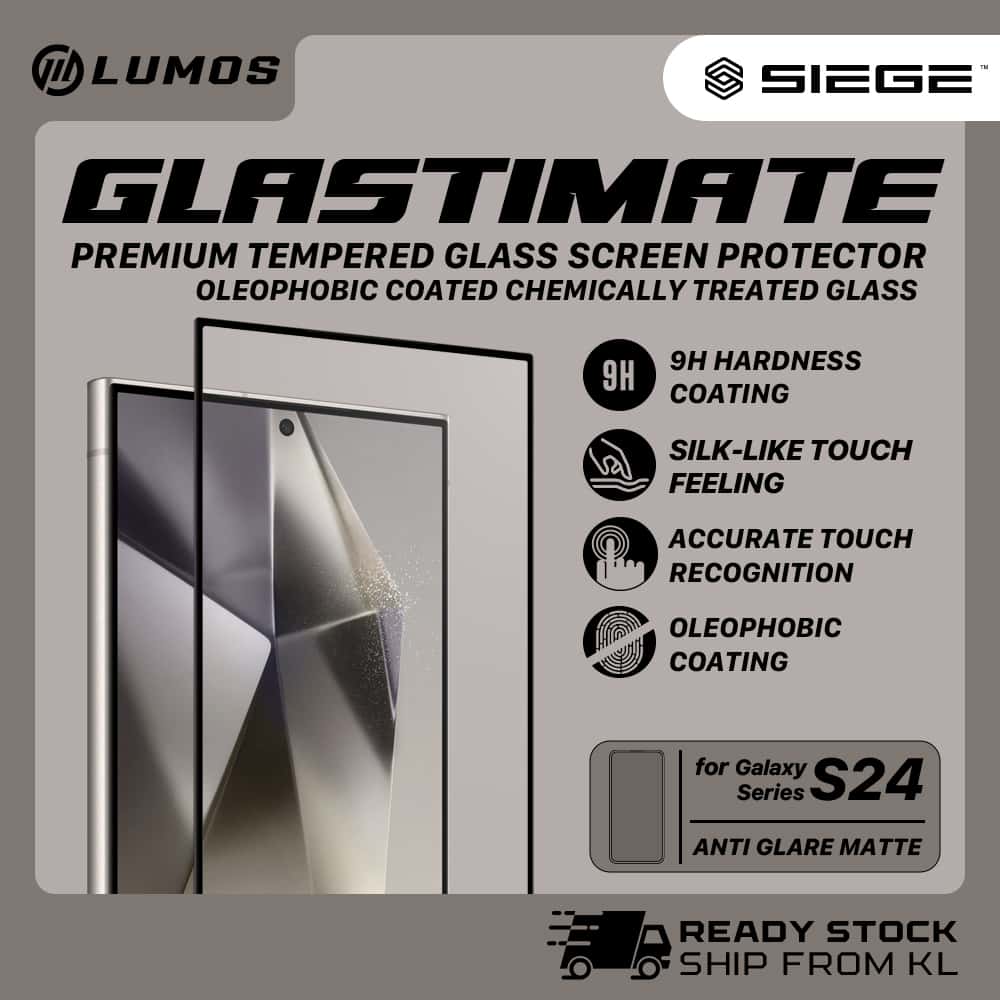 SIEGE GLASTIMATE FULL COVERAGE(ANTI-GLARE MATTE)PREMIUM TEMPERED GLASS SCREEN PROTECTION For Samsung Galaxy S24 Series