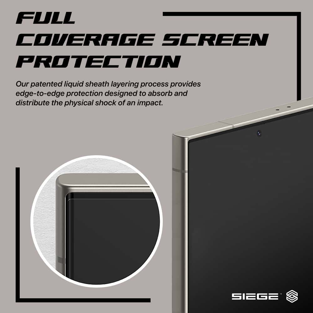 SIEGE GLASTIMATE FULL COVERAGE(ANTI-GLARE MATTE)PREMIUM TEMPERED GLASS SCREEN PROTECTION For Samsung Galaxy S24 Series