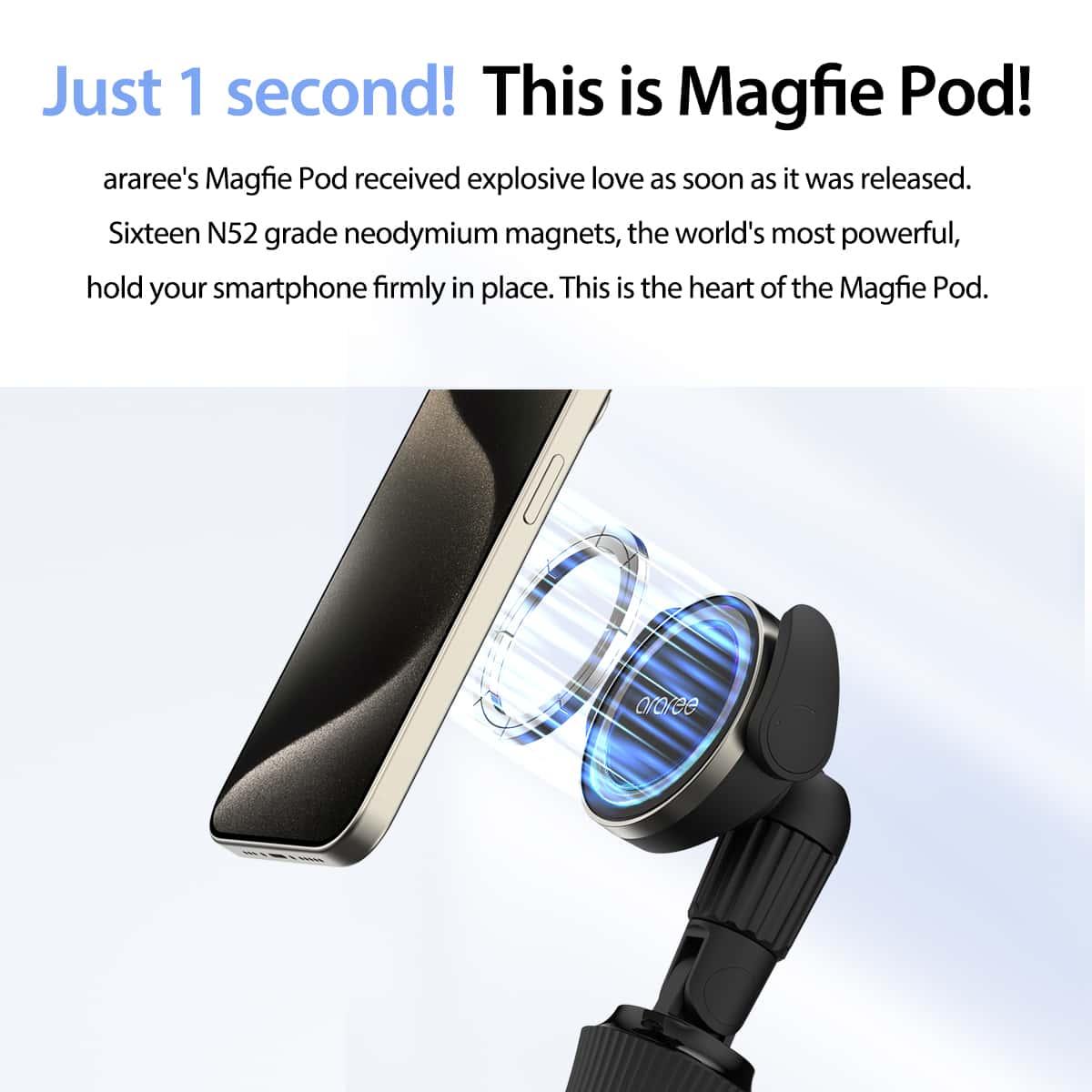 ARAREE MAGFIE POD PRO Selfie Stick Magnet Tripod Bluetooth 5.0