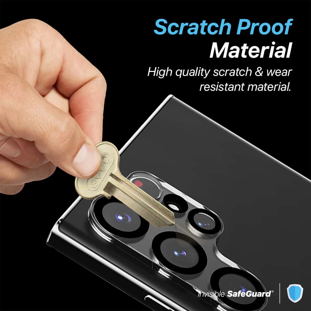 INVISIBLE SAFEGUARD Samsung Galaxy S24 Series Black Camera Lens Tempered Glass Protector