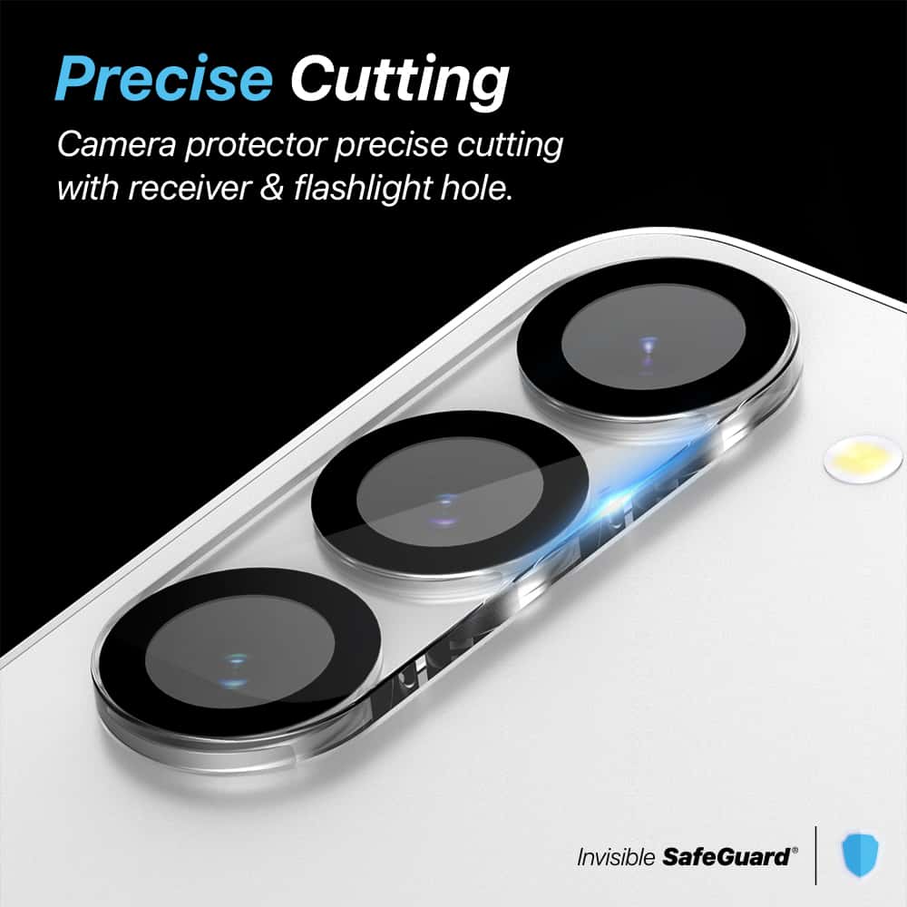 INVISIBLE SAFEGUARD Samsung Galaxy S24 Series Black Camera Lens Tempered Glass Protector