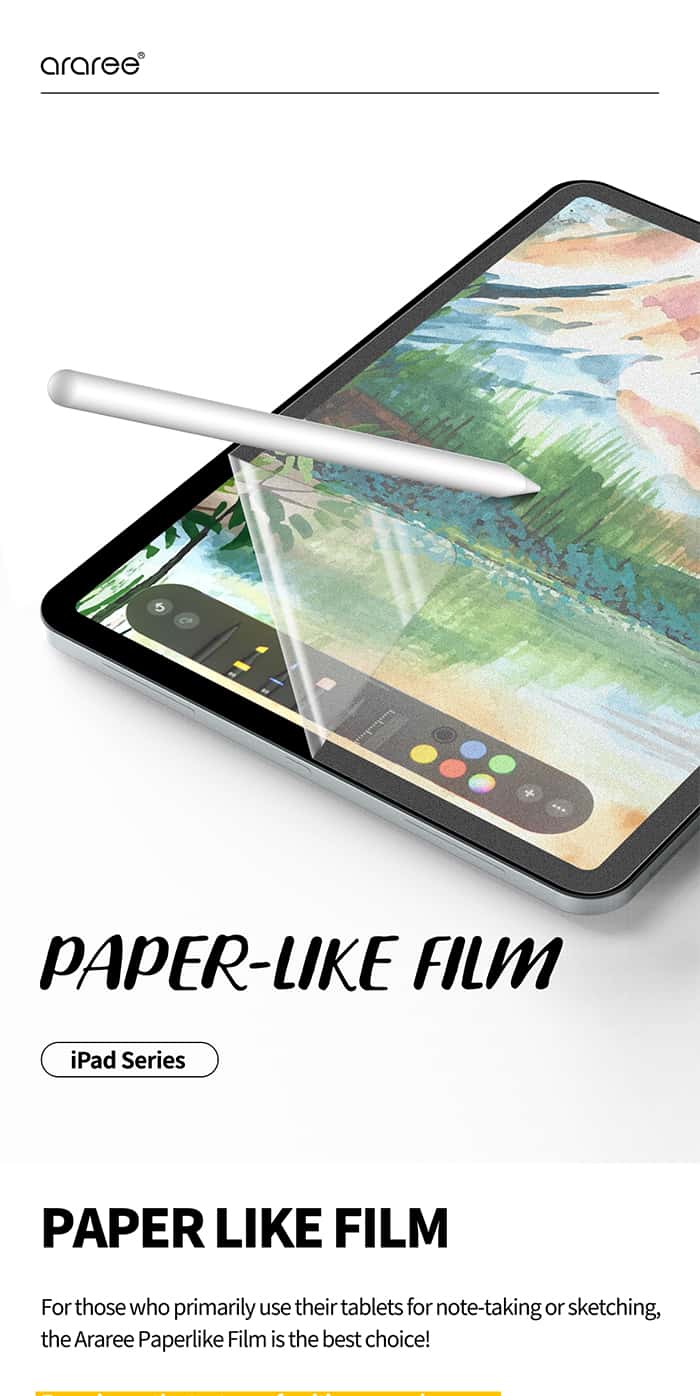 Araree PAPER-LIKE FILM Screen Protectors for iPad Pro / iPad Air 11 / 13 inch (M4 / M2)