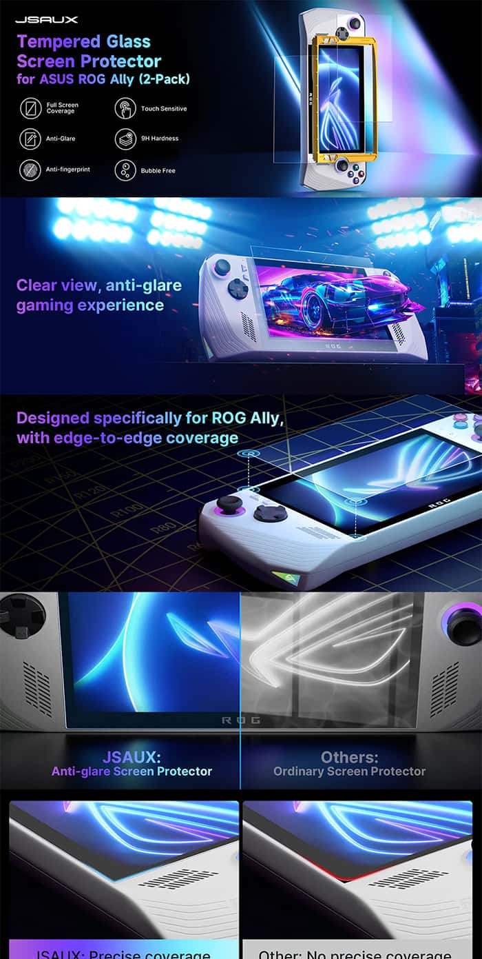 JSAUX GP0113A Tempered Glass for ROG Ally Series