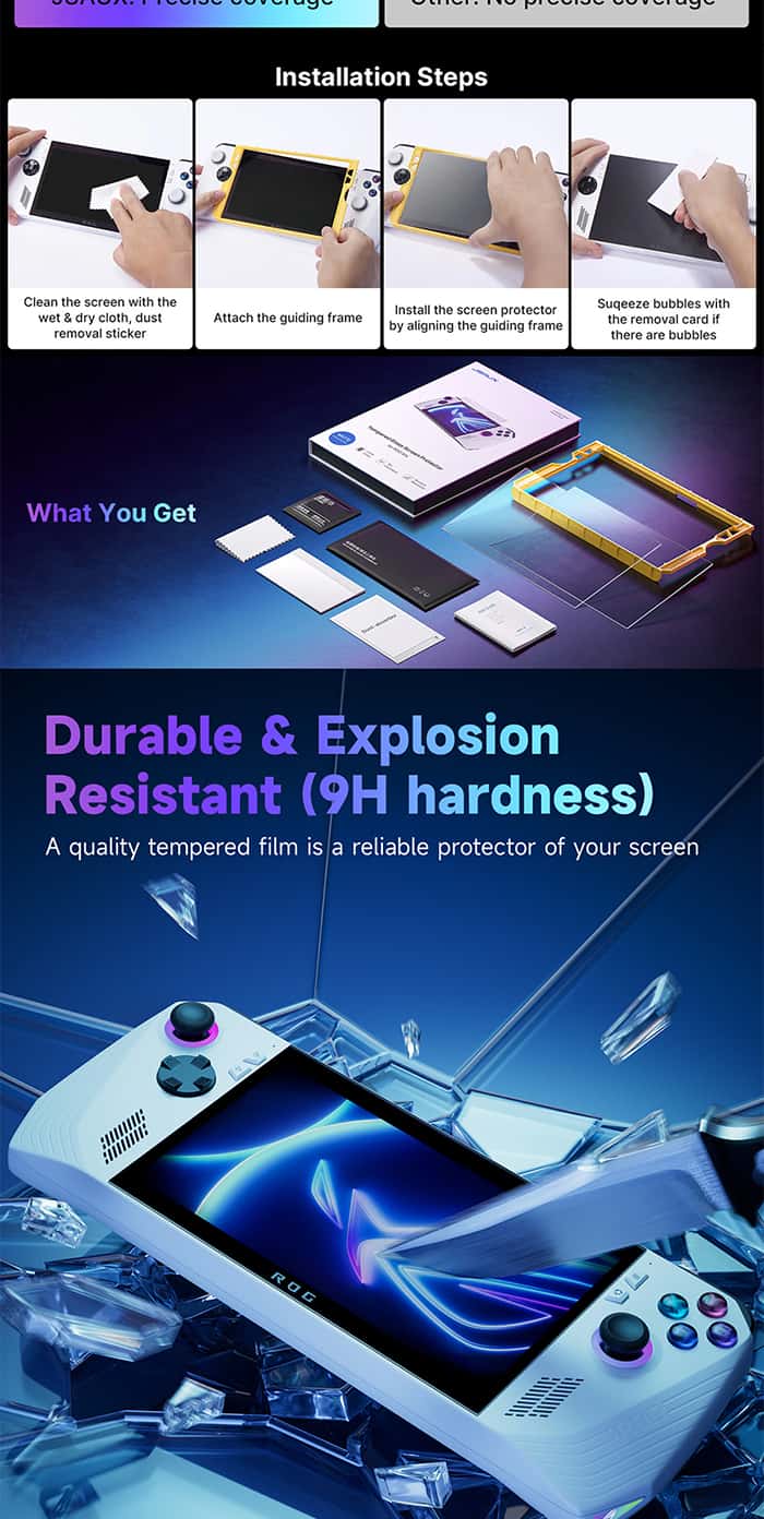 JSAUX GP0113A Tempered Glass for ROG Ally Series