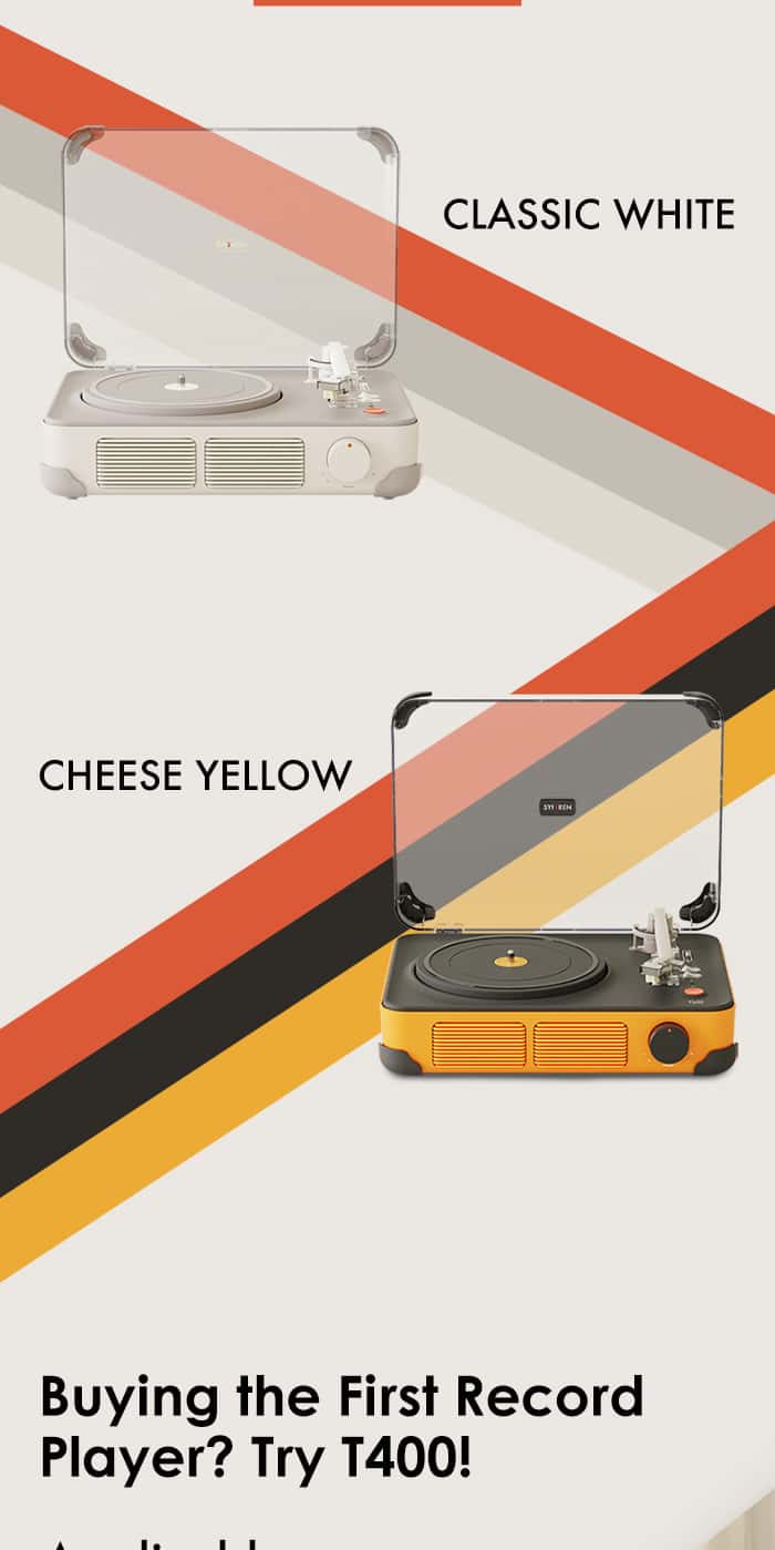 SYITREN T400 RECORD PLAYER with All-in-One Record & Bulit-in Re-chargable Battery Vinyl Record Player