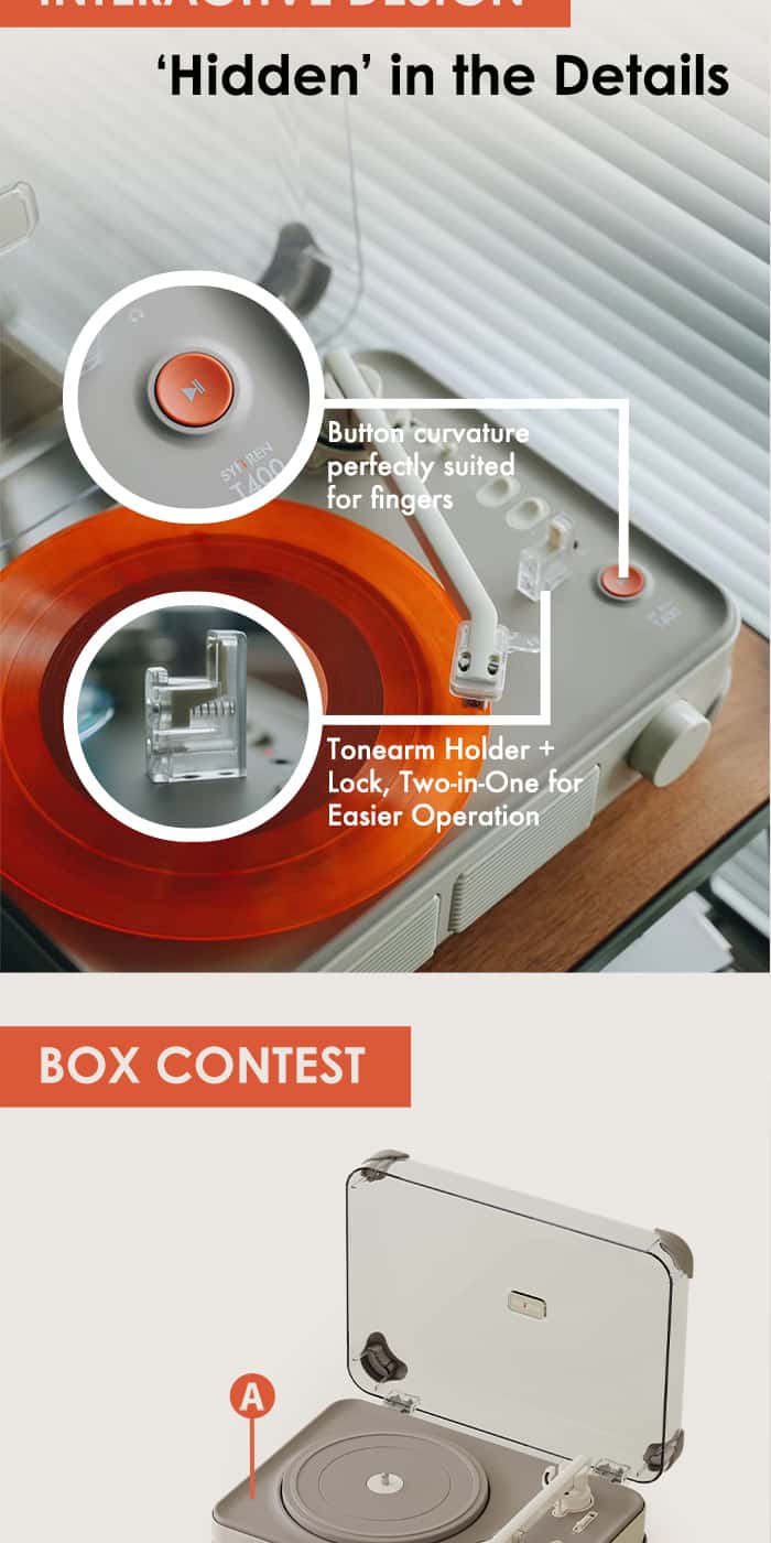 SYITREN T400 RECORD PLAYER with All-in-One Record & Bulit-in Re-chargable Battery Vinyl Record Player