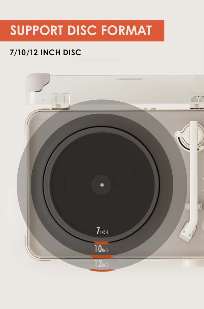 SYITREN T400 RECORD PLAYER with All-in-One Record & Bulit-in Re-chargable Battery Vinyl Record Player