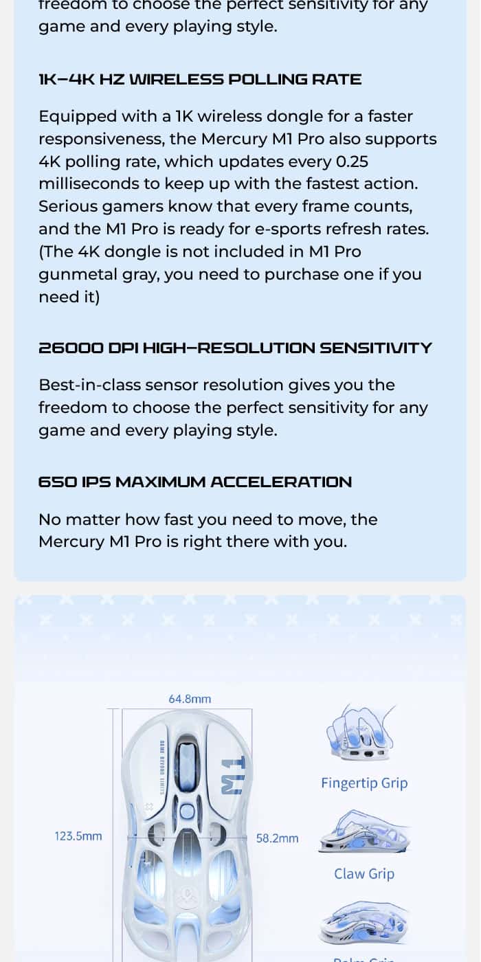 GRAVASTAR MERCURY M1 PRO Special Edition Wireless Gaming Mouse