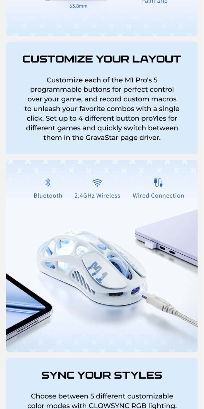 GRAVASTAR MERCURY M1 PRO Special Edition Wireless Gaming Mouse