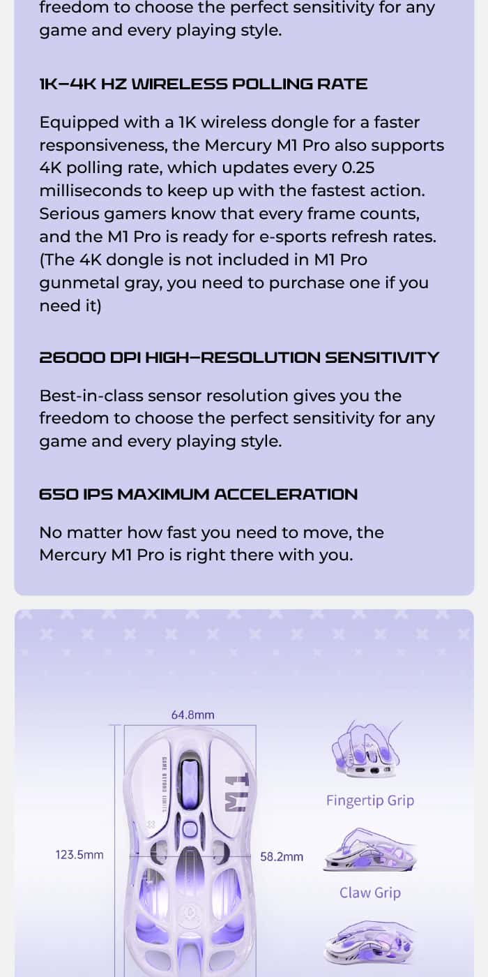 GRAVASTAR MERCURY M1 PRO Special Edition Wireless Gaming Mouse