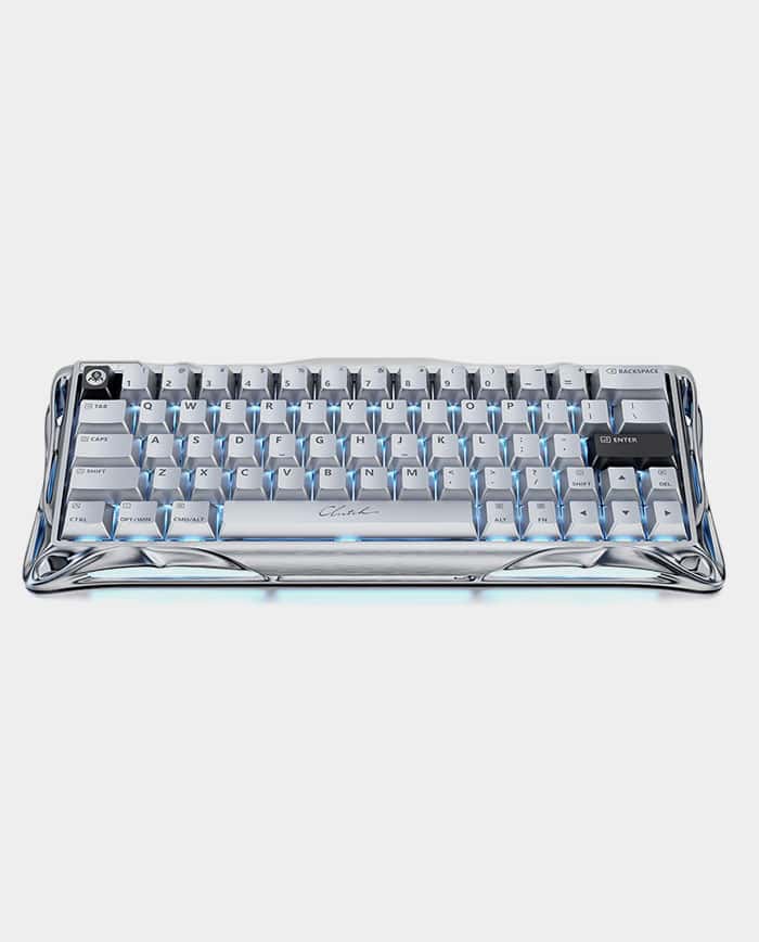 Gravastar Mercury V60 Pro 60% Gaming Hall Effect UFO Magnetic Switch Gaming Keyboard Chrome Silver