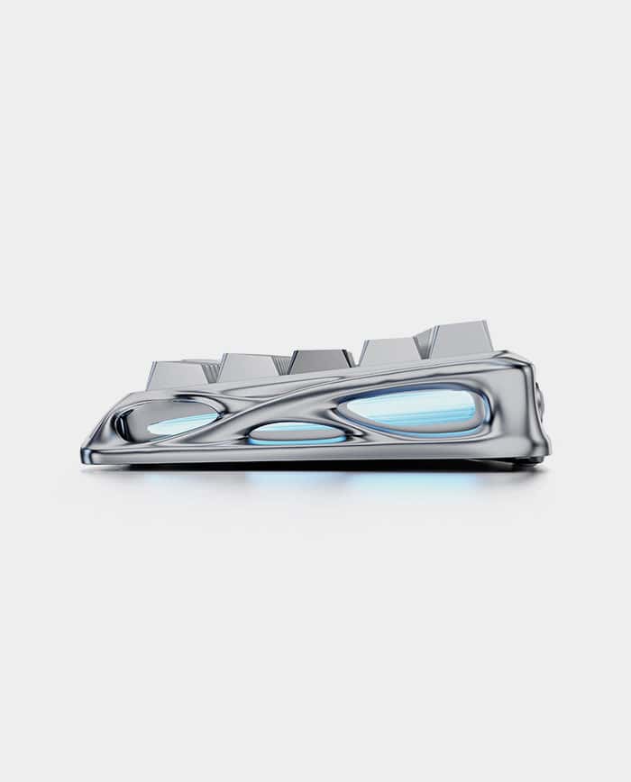 Gravastar Mercury V60 Pro 60% Gaming Hall Effect UFO Magnetic Switch Gaming Keyboard Chrome Silver