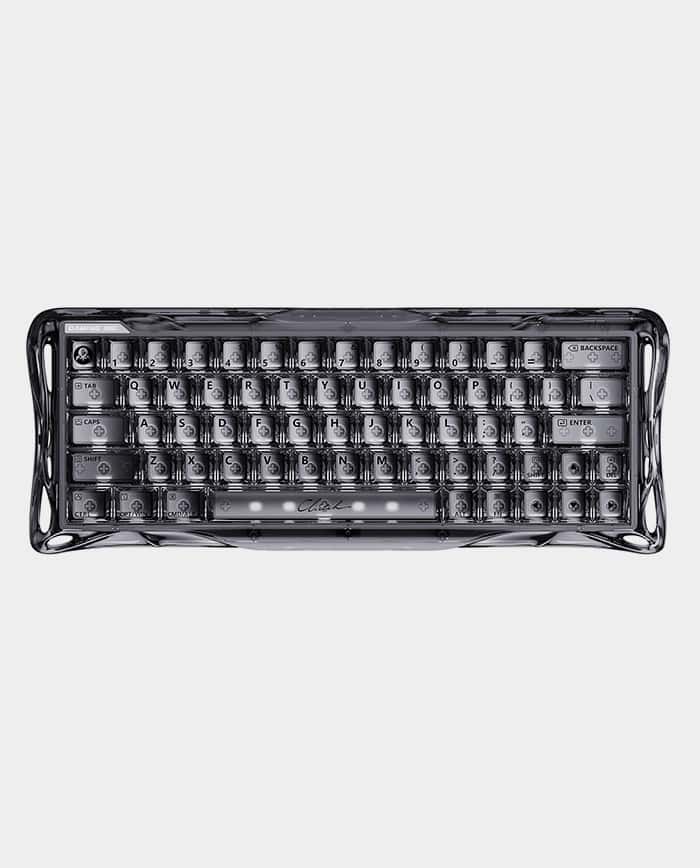 Gravastar Mercury V60 Onyx Crystal 60% Mechanical Gaming Keyboard RGB Wired Compact Black Transparent Design