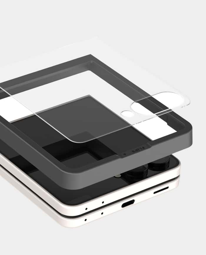 Araree Samsung Galaxy Z Flip 8 Core Tempered Glass Screen Protector 9H Hardness Full HD Clear 2 pcs in pack