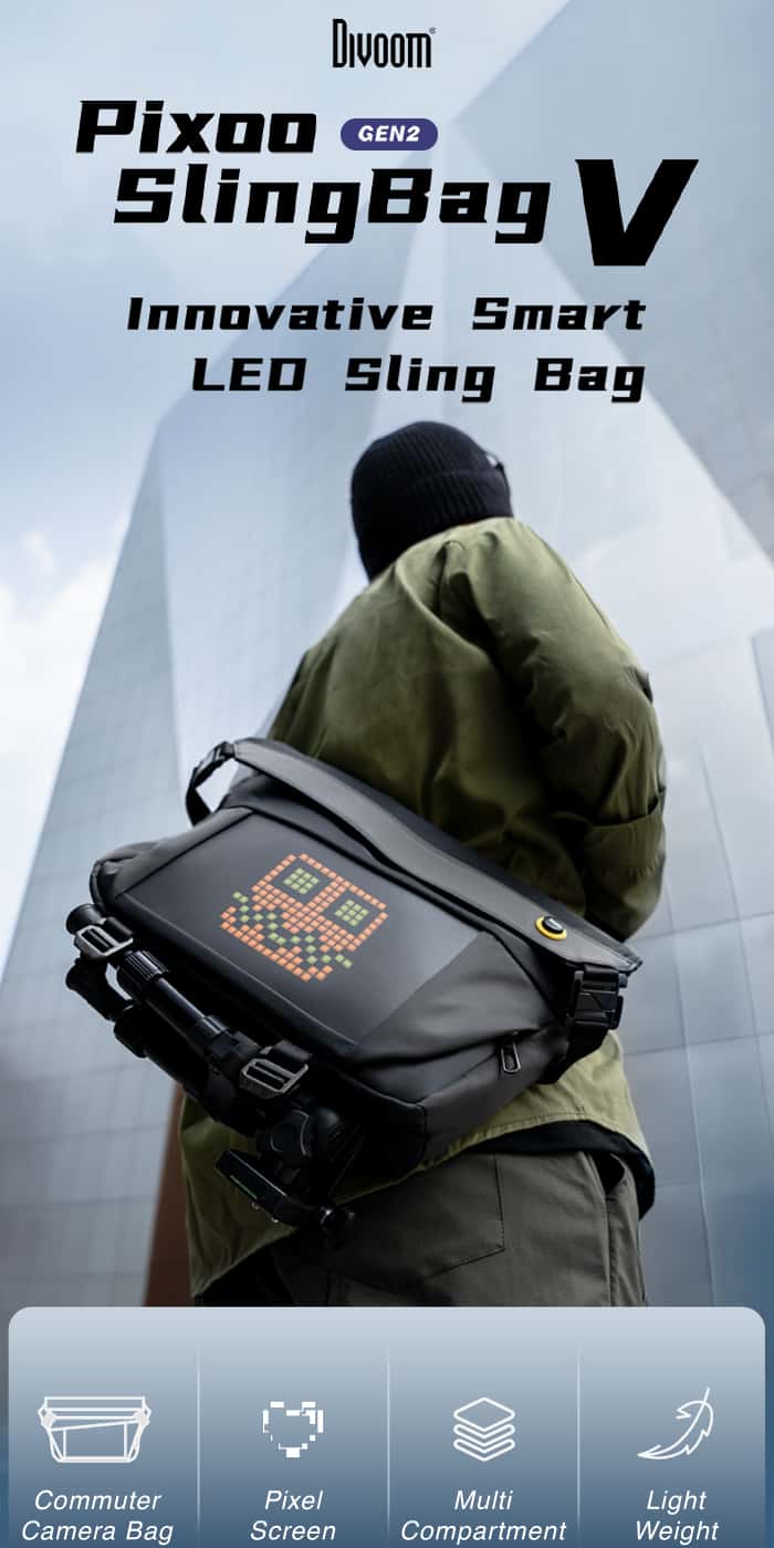 DIVOOM PIXOO SLING BAG-V Pixel Sling Bag