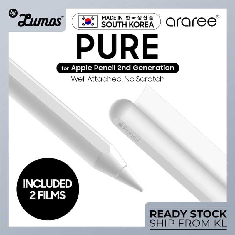 Araree PURE Film Clear Cover for Apple Pencil 2nd Generation – Clear