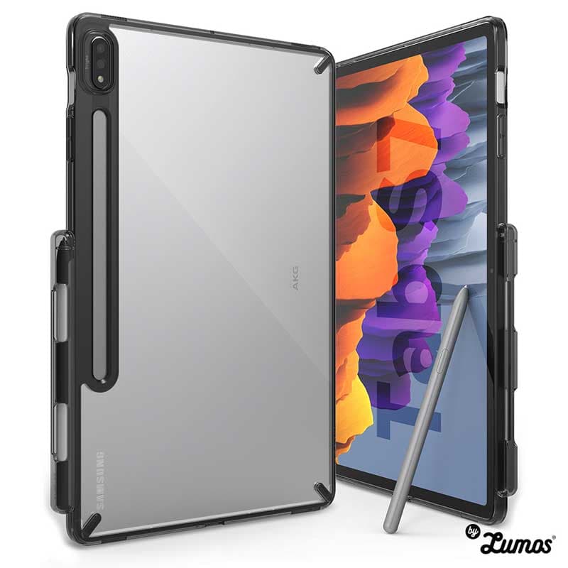 Ringke FUSION Series Case for Samsung Galaxy Tab S7 & Tab S8 Built in Stylus Pen Holder Protective Cover – Black / galaxy tab s7