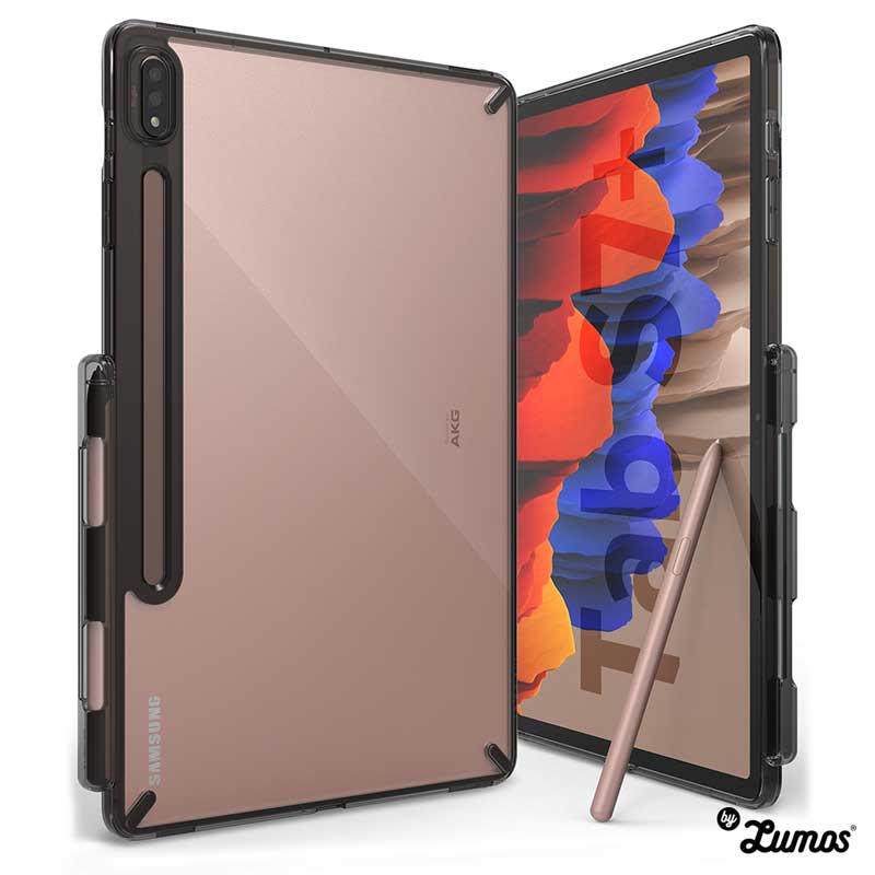 Ringke FUSION Series Case for Samsung Galaxy Tab S7 Plus & Tab S8 Plus Built in Stylus Pen Holder Protective Cover – Black / galaxy tab s7 plus