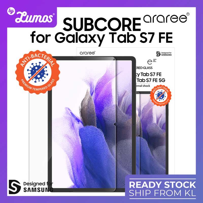 Araree Subcore Samsung Galaxy Tab S7 FE Tempered Glass – Clear / galaxy tab s7 fe