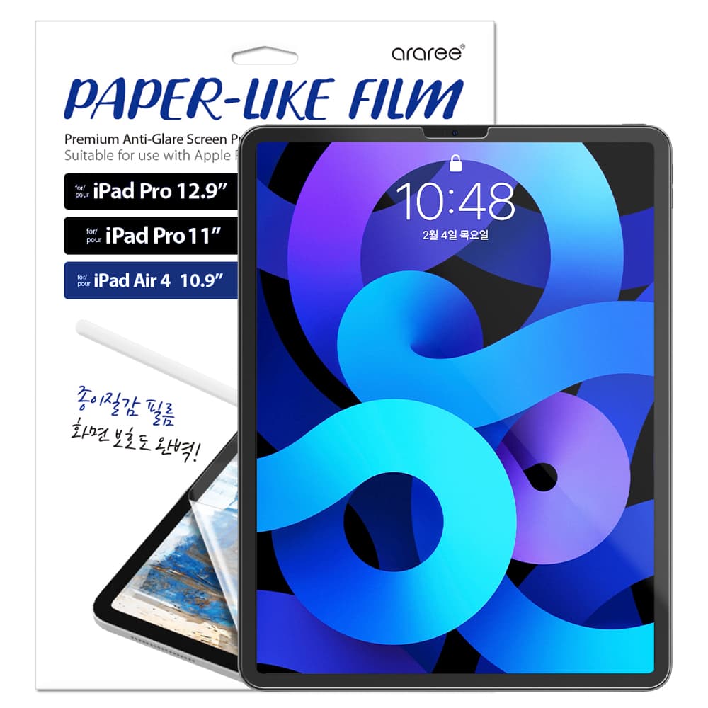 Araree Paper Like Film iPad Air 4&5 iPad Pro 11, 12.9 inch Premium Anti Glare Screen Protector made for Apple Pencil – iPad Air 4 (10.9)