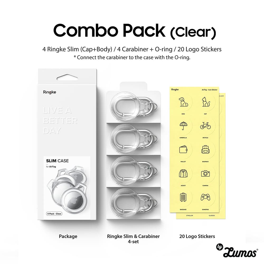 RINGKE SLIM FOR APPLE AIRTAG CASE Compact Slim Full Protection ORIGINAL Casing – Combo Pack