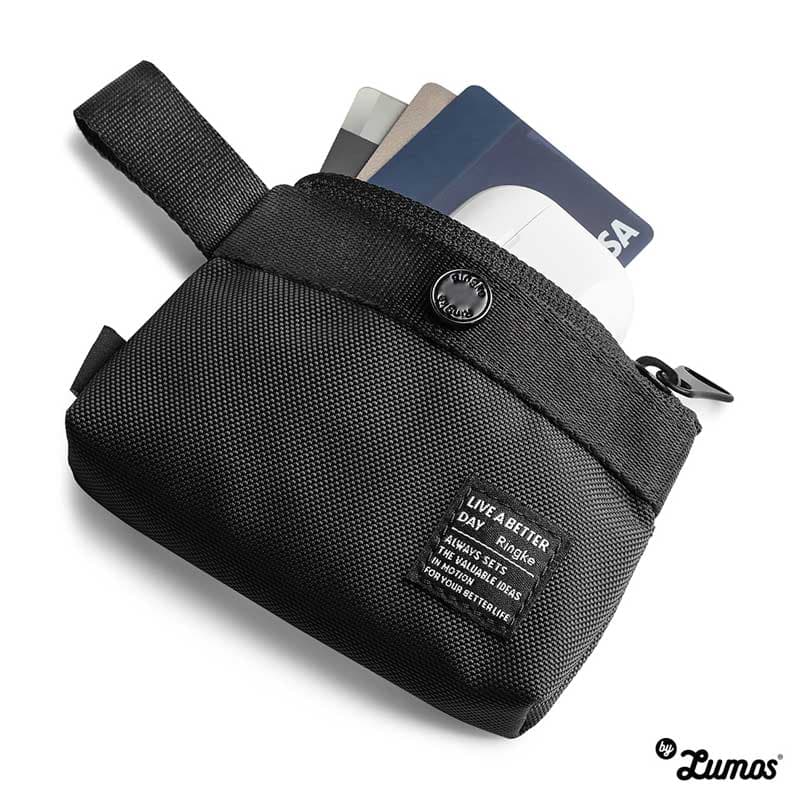 Ringke MINI POUCH 2 Way Bag Miniature Universal Lightweight & Stylishly Padded Pouch – Black