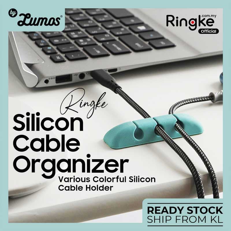 RINGKE SILICON CABLE ORGANIZER [4 PACKS] Various Colourful Silicon Cable Holder Adhesive Wire Holder Accessory – colorful