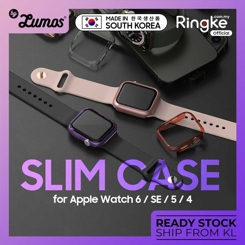 Ringke SLIM CASE for Apple Watch SE/ 6/ 5/ 4 44mm & 40mm Lightweight Thin Scratch Resistant Hard Case Cover – 44mm Clear +Light G