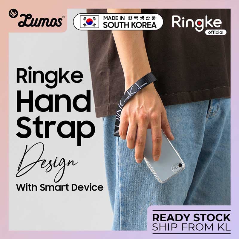 Ringke HAND DESIGN STRAP with Smart Device for Smartphone, Camera, DSLR and All Device – Danger Blue