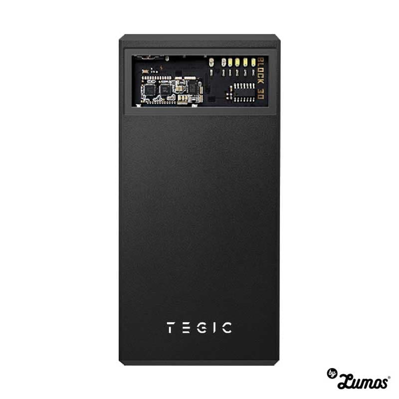 TEGIC BLOCK 30W FAST CHARGE IN AND OUT 10000 MAH TYPE-C AND USB-A FUTURISTIC DESIGN POWER BANK – Black