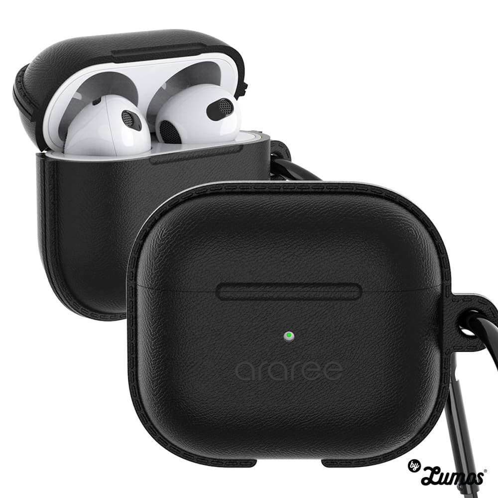 Araree POPS Case Apple AirPods 3rd Generation Silicone Case & Carabiner – Black