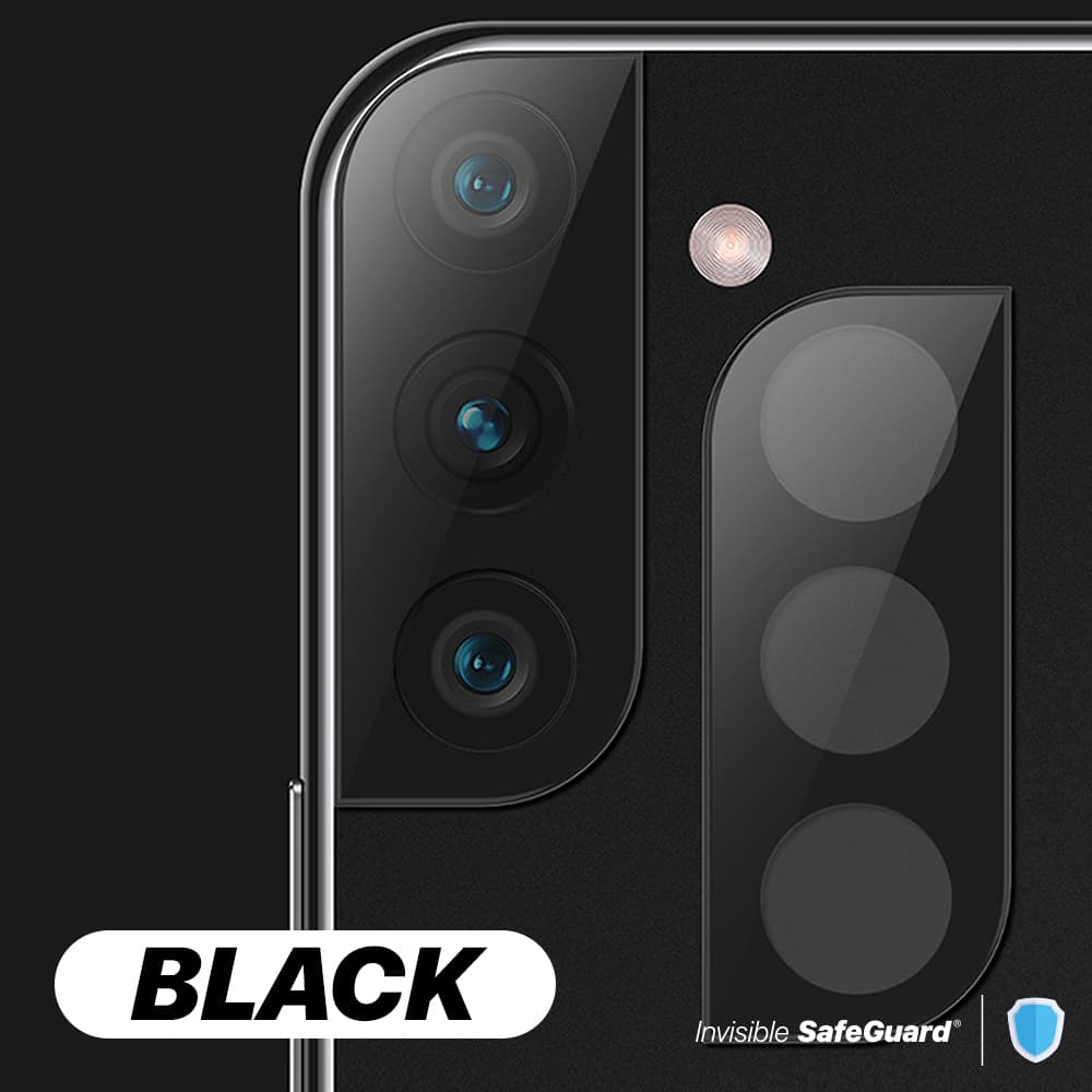 INVISIBLE SAFEGUARD Samsung Galaxy S22 / S22 Plus Clear or Black Camera Lens Tempered Glass Protector – Black / s22 s22 plus