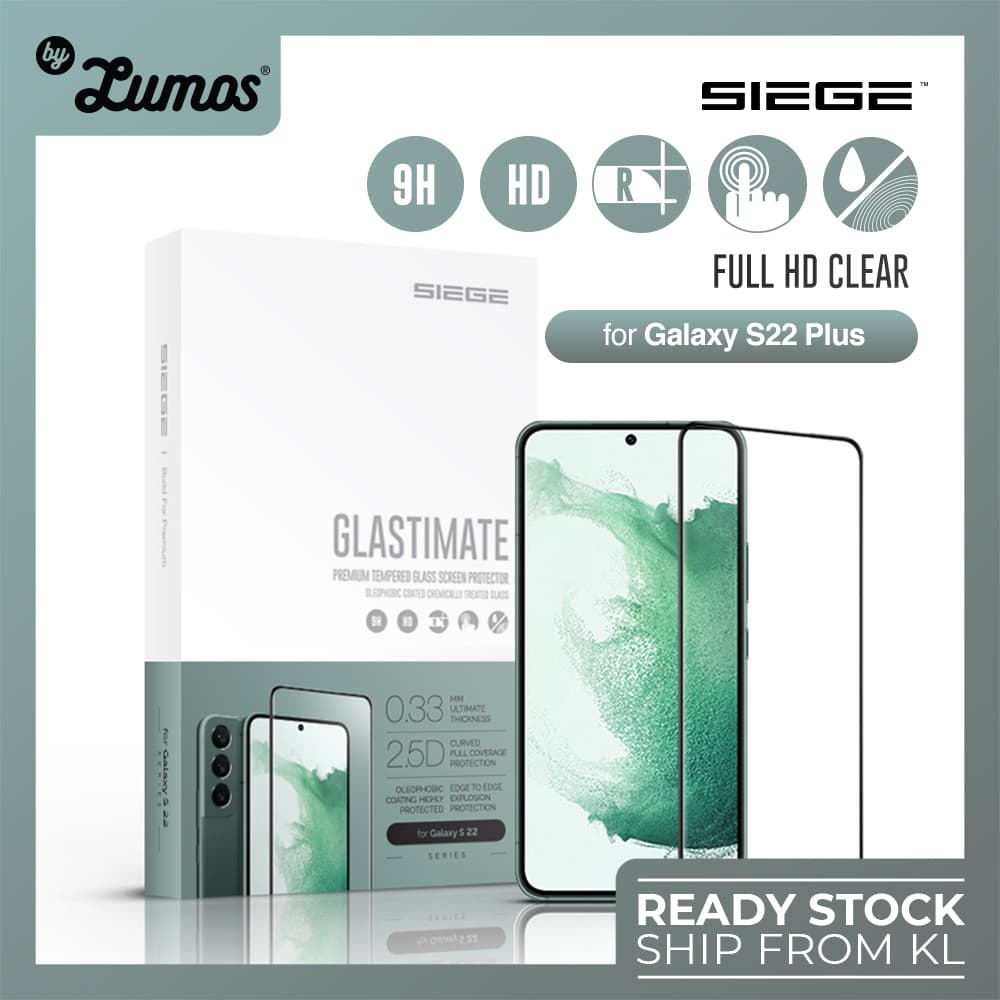 SIEGE GLASTIMATE Samsung Galaxy S22 Full Coverage Protection Premium Tempered Glass Screen Protector – S22