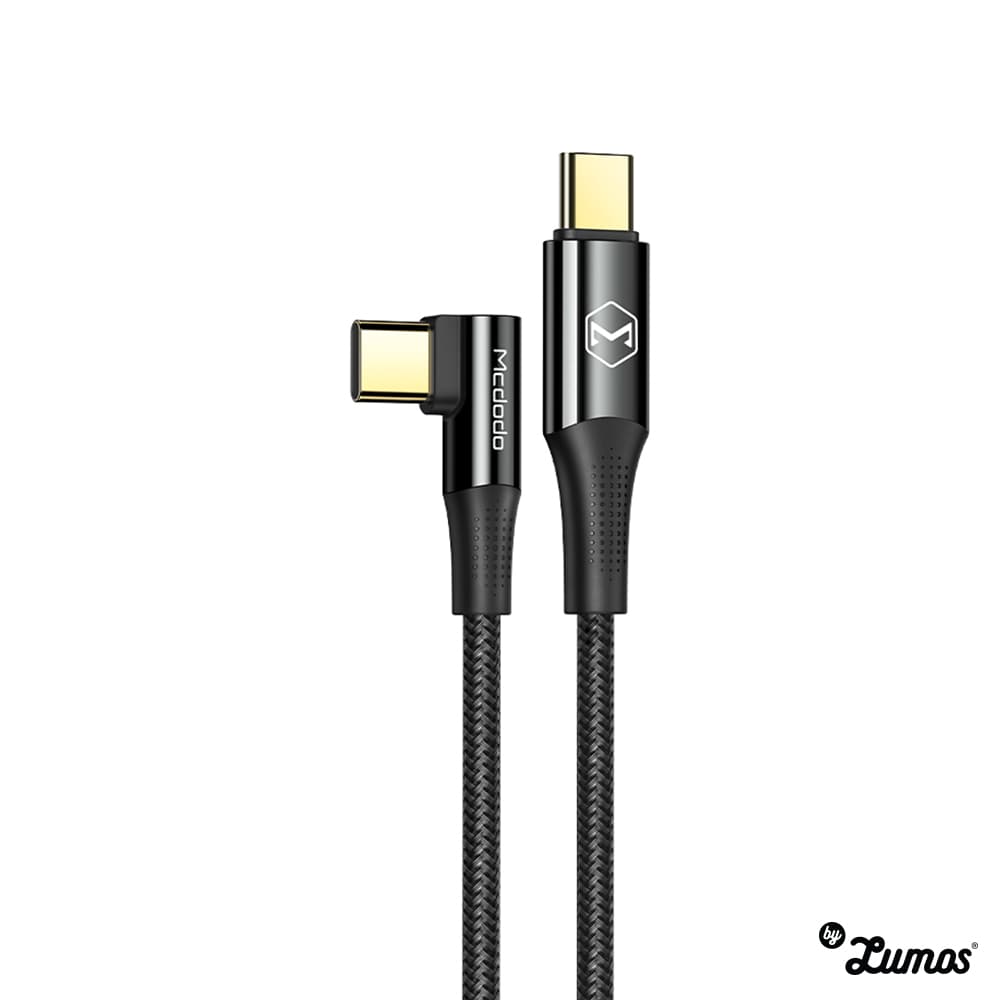 MCDODO CA-832 PD 100W Flash Charging Almighty Cable Fast Charging 90 Angle Type-C To Type-C Cable โ Black / 1 2m