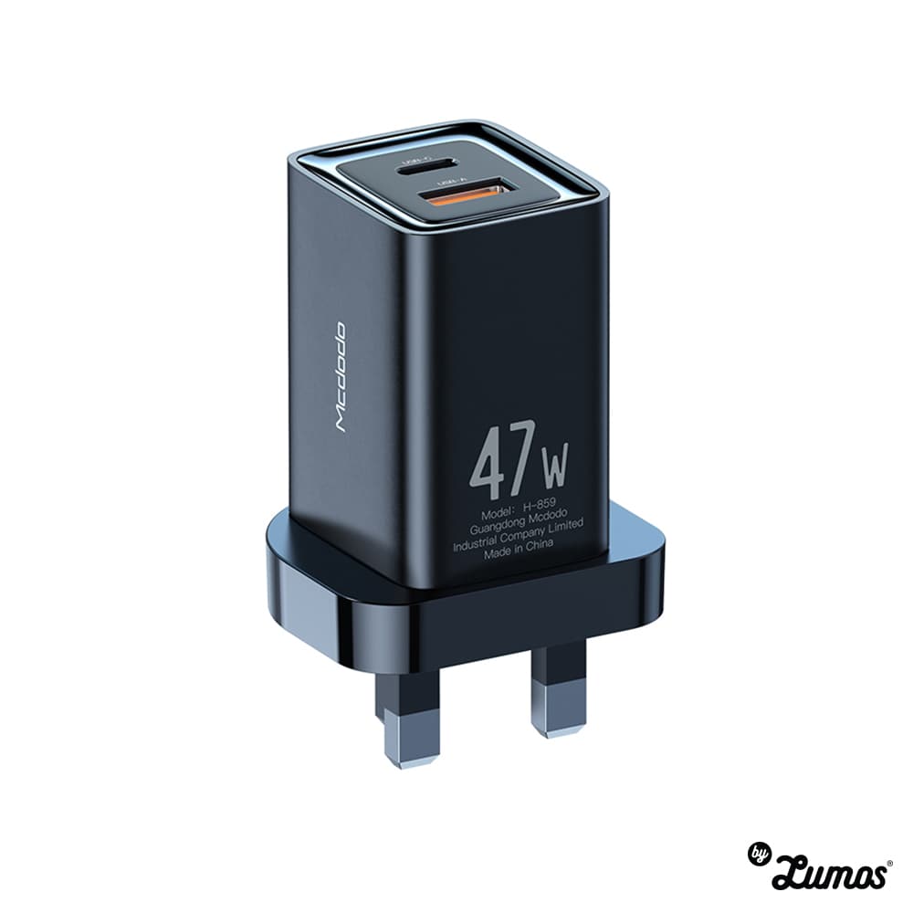 MCDODO CH-859 Dual Port Fast Charge Support PD 3.0 Mini Size 47w High Power – Black