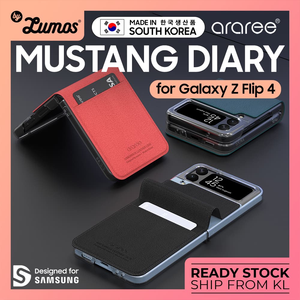 ARAREE MUSTANG DIARY For Samsung Galaxy Z Flip 4 Series Flip Handmade Practical Card Slots Case