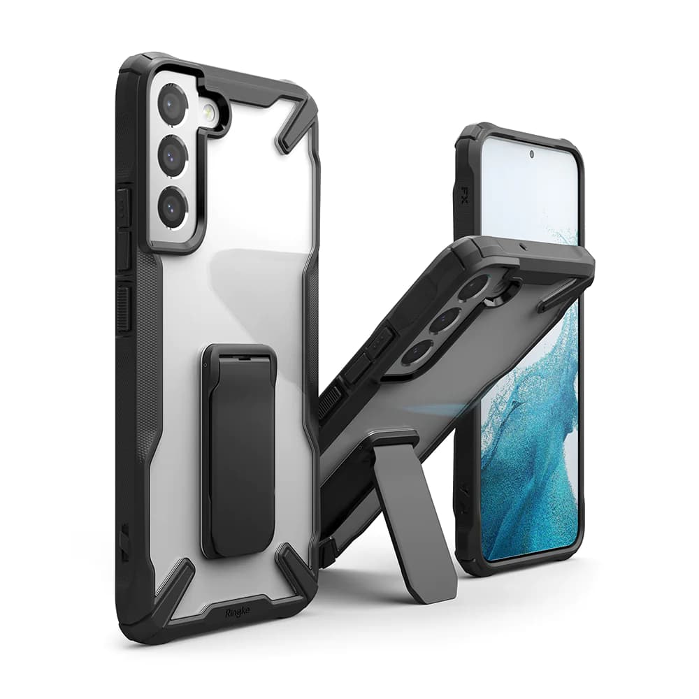 RINGKE FUSION-X STAND For Galaxy S22 Series Perfect Fit Protective Phone Case – Galaxy S22, Black