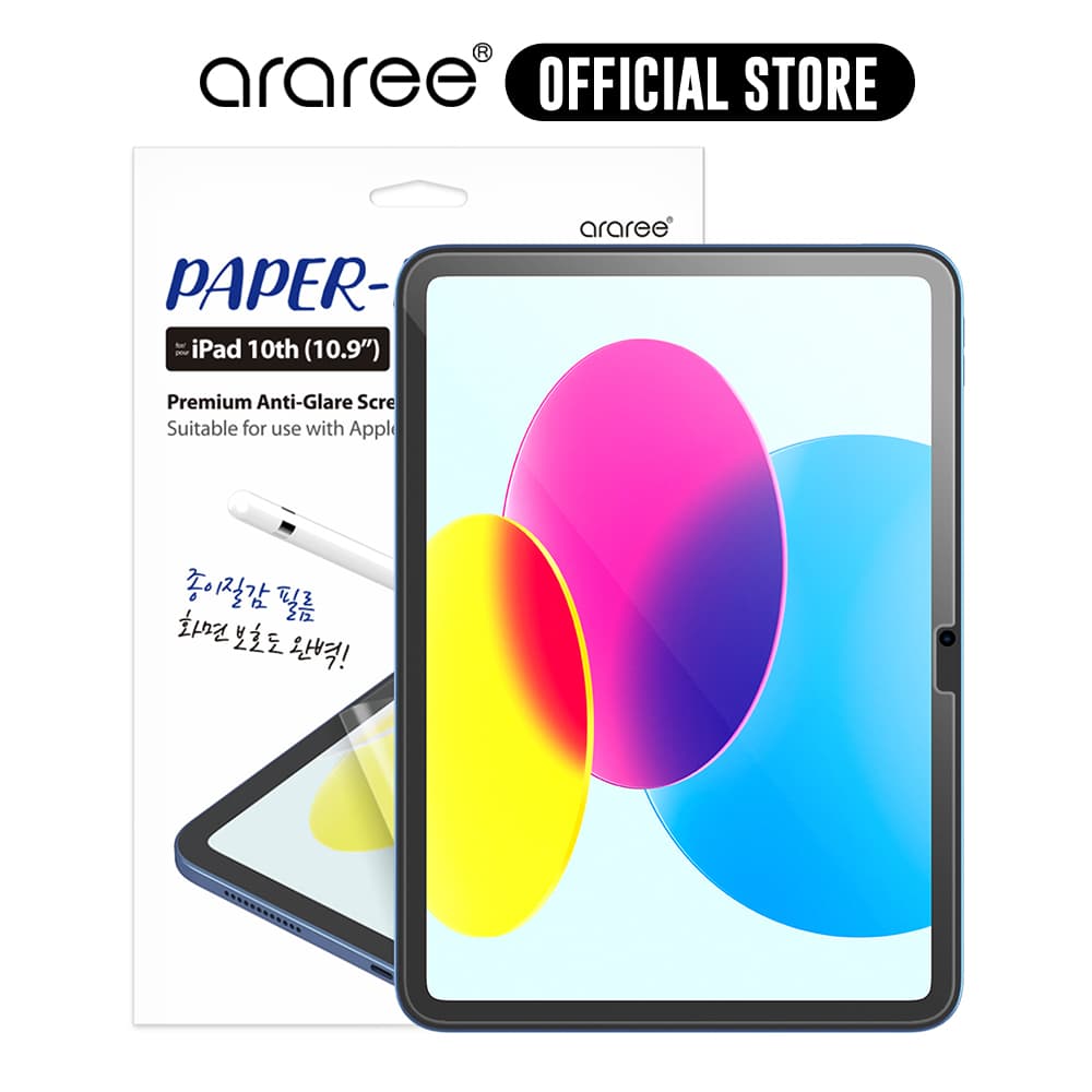 ARAREE PAPER LIKE FILM iPad 10th Gen. (10.9′′) Premium Anti Glare Screen Protector Made For Apple Pencil – Clear