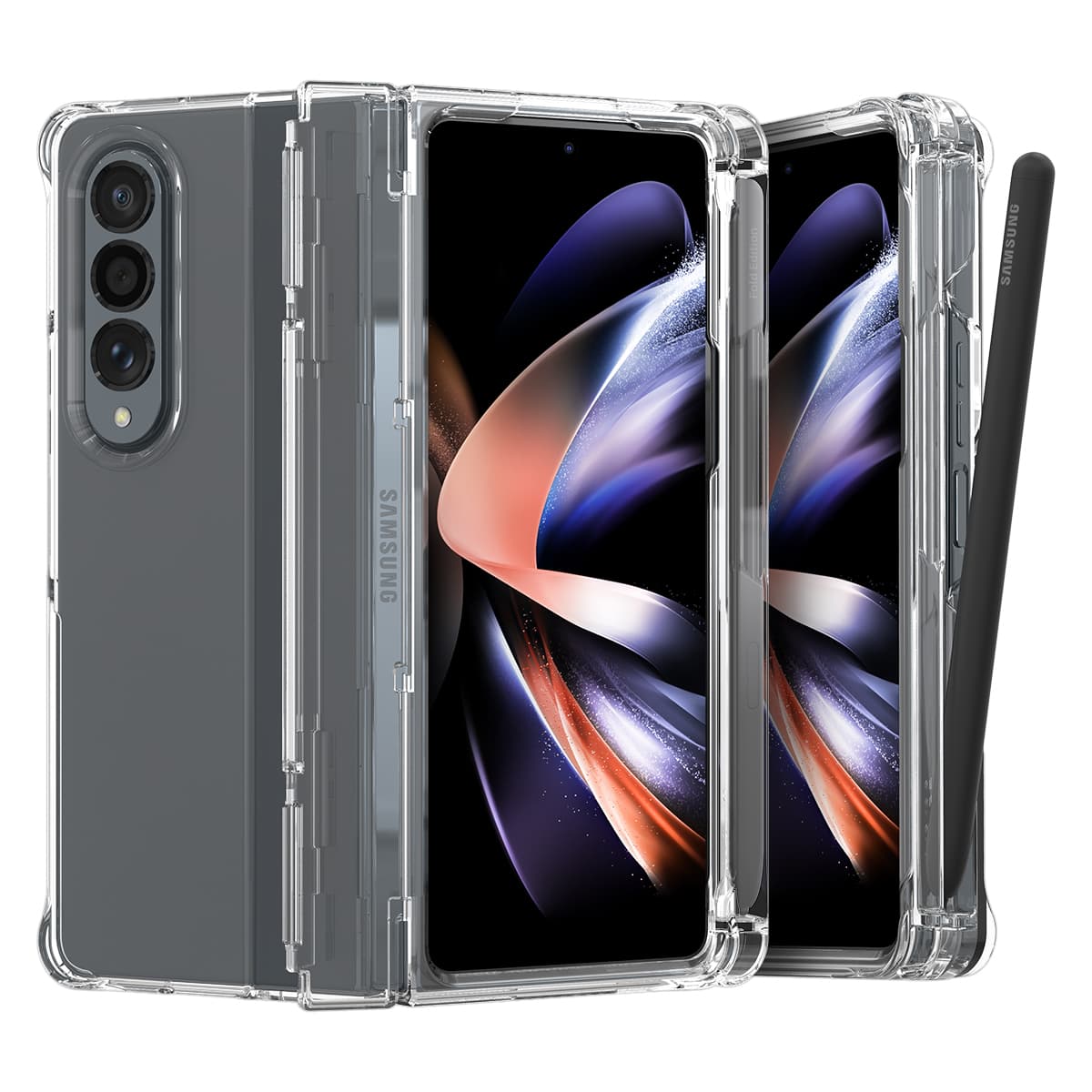 ARAREE NUKIN 360 P SERIES Samsung Galaxy Z Fold 4 Slim Transparent Full Cover S Pen Storage Case – Samsung Galaxy Z Fold 4