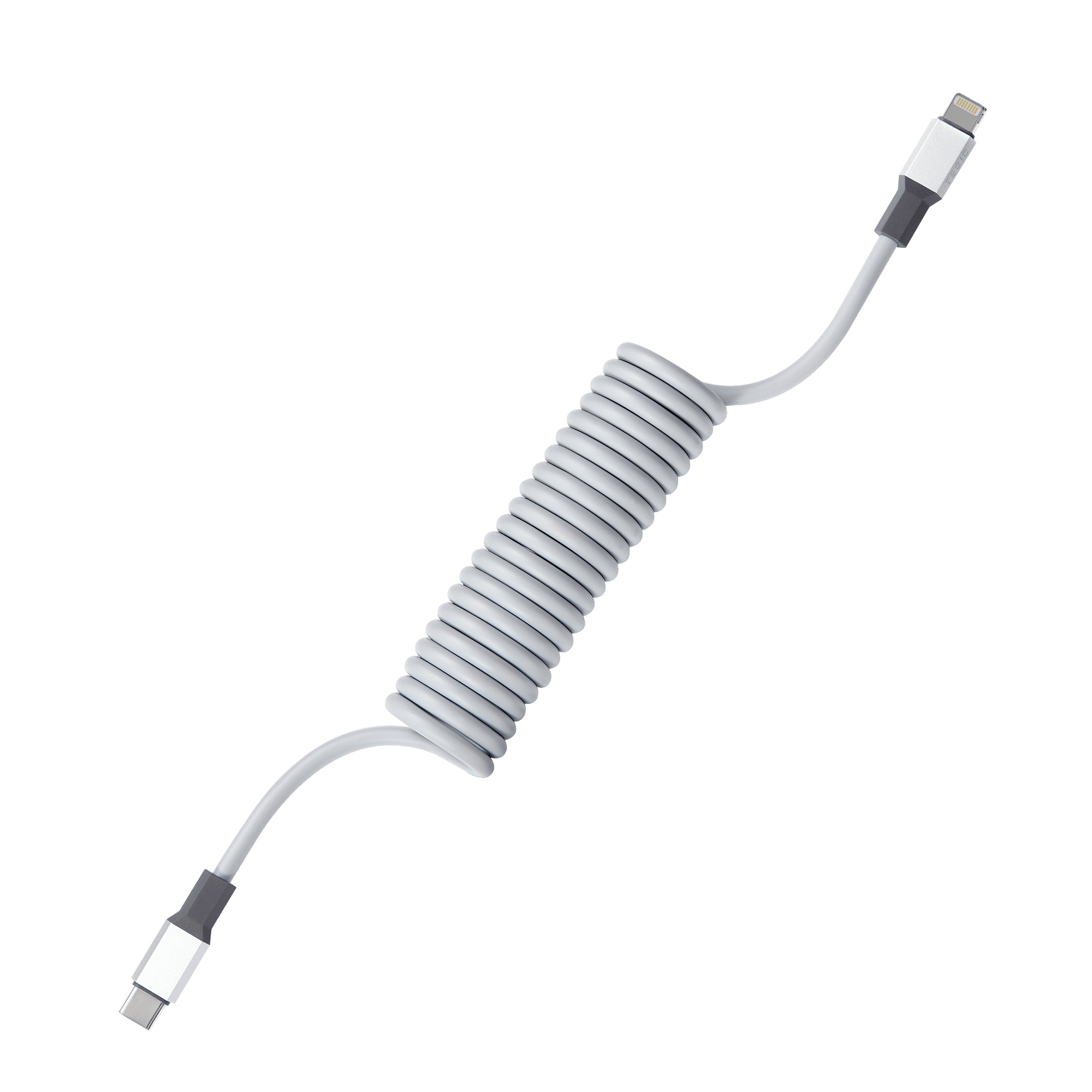 TEGIC COIL USB FAST CHARGING CABLE Fast Charger USB-C To USB-C 100W, USB-C To Lightning 27W, Cable 1.8M Long – USB-C to L 27w Gray