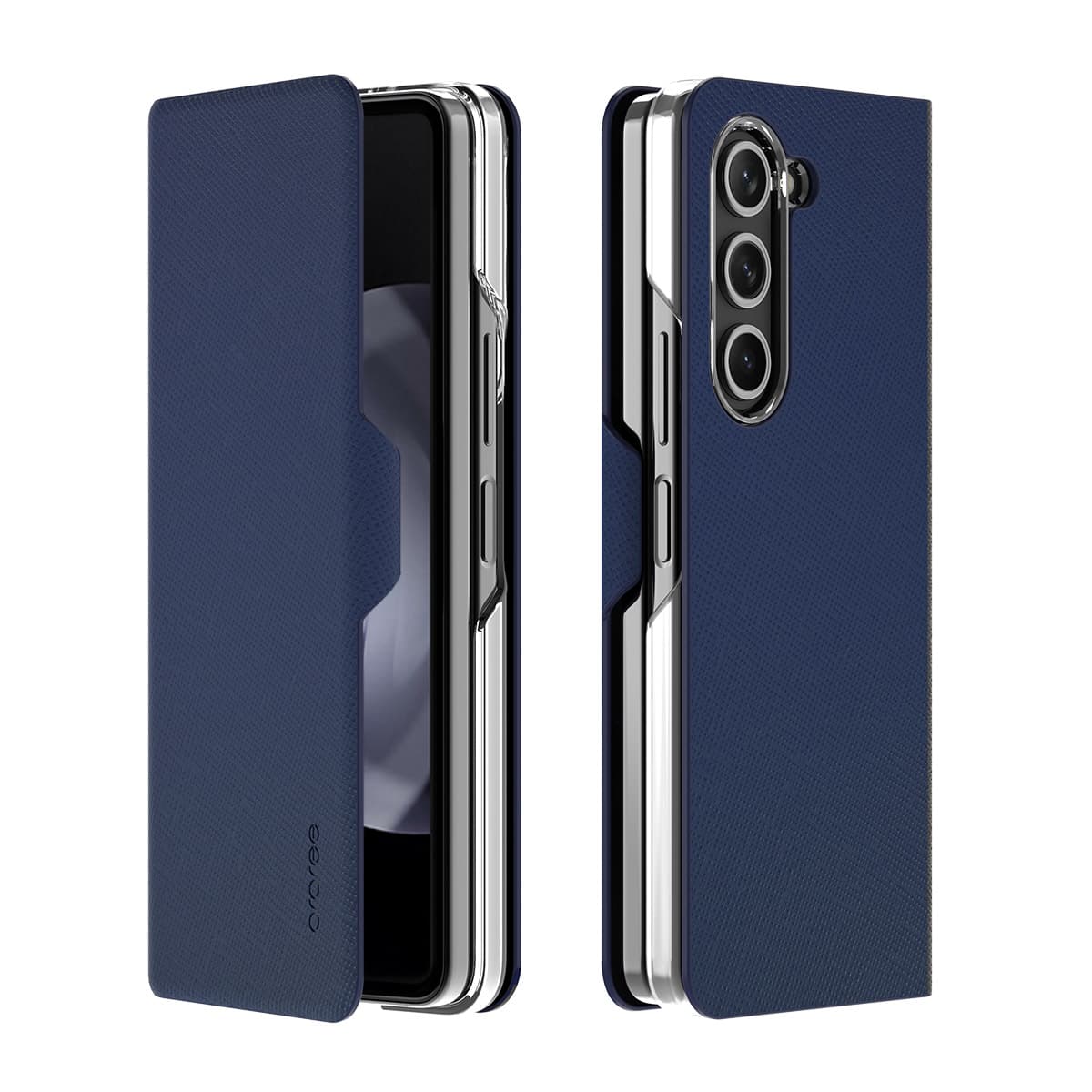 ARAREE BONNET DIARY Samsung Galaxy Z Fold 5 Premium Hand Made Case – Ash Blue