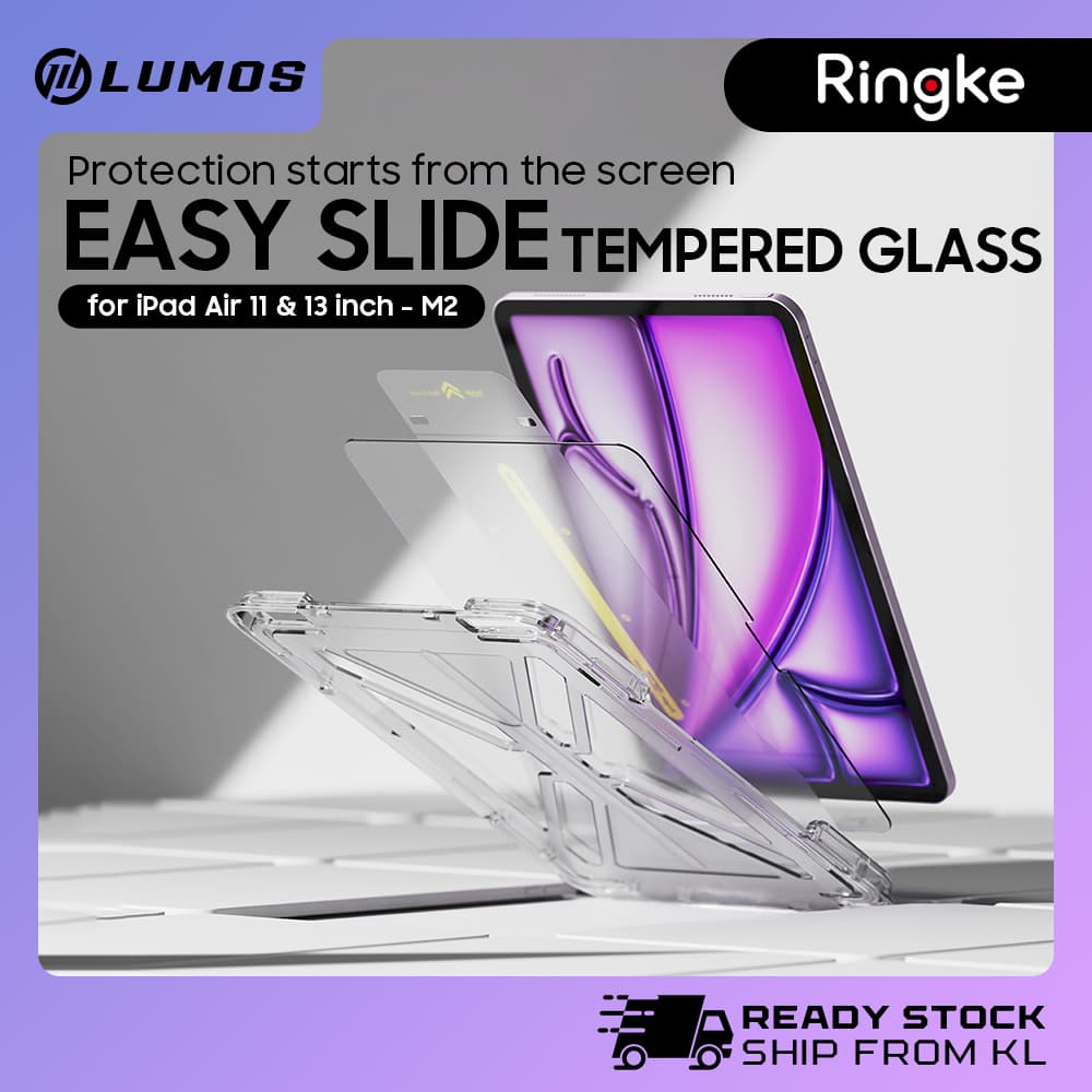 Ringke Easy Slide Glass for M2 iPad Air 11 inch-13 inch 9H HD Clear Tempered Glass