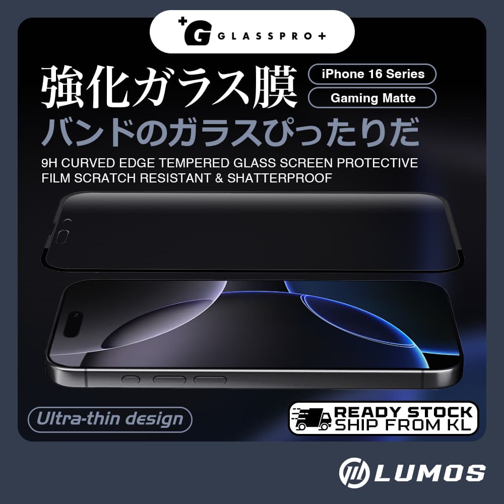 GLASSPRO+ IPHONE 16 SERIES (MATTE) Tempered Glass Screen Protector
