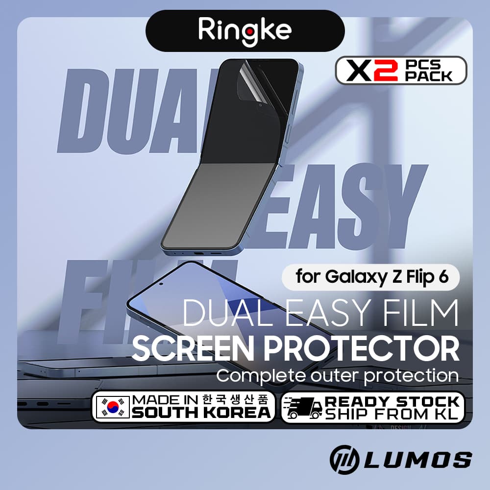 RINGKE SAMSUNG GALAXY Z FLIP 6 DUAL EASY FILM SCREEN PROTECTOR Full Coverage 4 Layer Practical Design for Clean