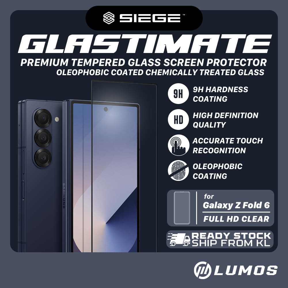 SIEGE GLASTIMATE SAMSUNG GALAXY Z FOLD 6 FULL COVERAGE ( CLEAR ) Premium Tempered Glass Screen Protection