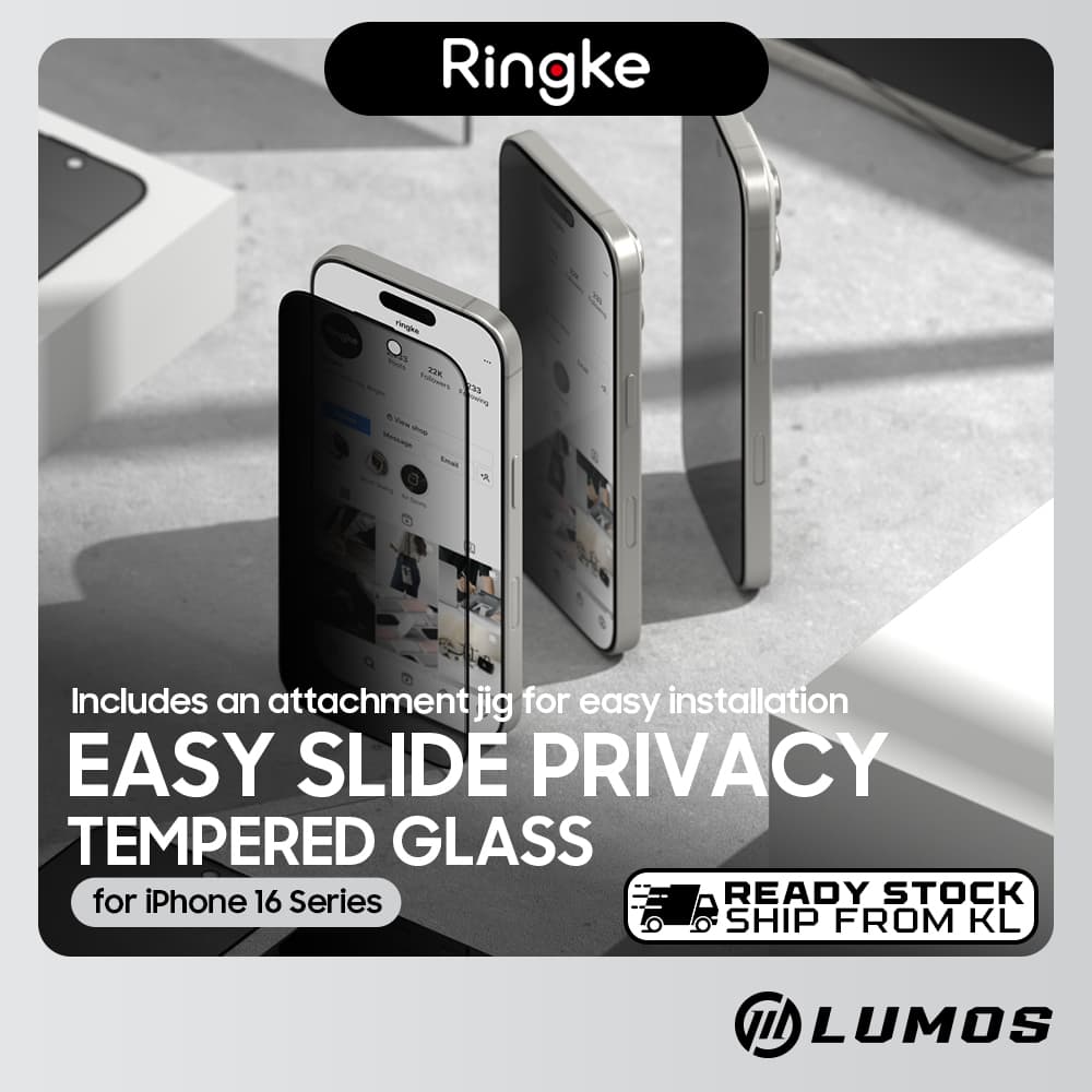 RINGKE EASY SLIDE PRIVACY TEMPERED GLASS for iPhone 15 & 16 Series