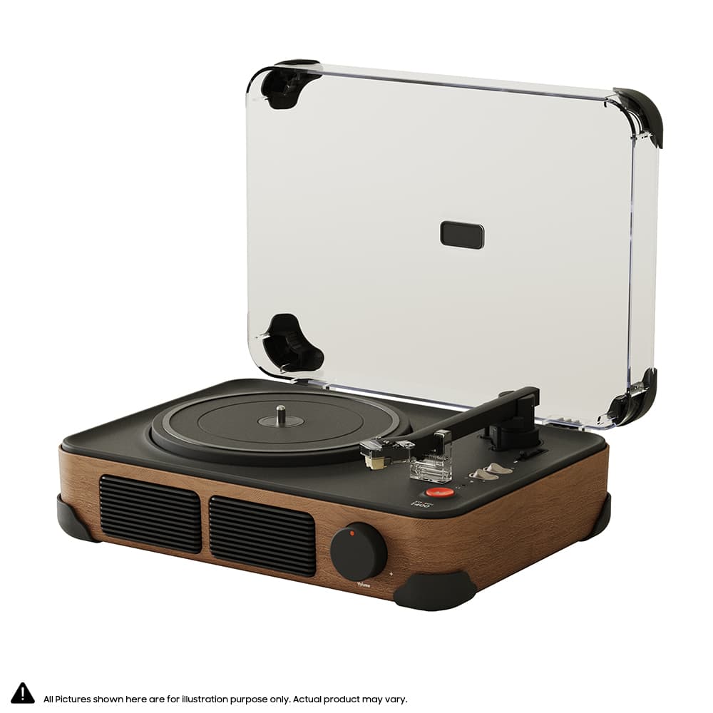 SYITREN T400 RECORD PLAYER with All-in-One Record & Bulit-in Re-chargable Battery Vinyl Record Player – Brown