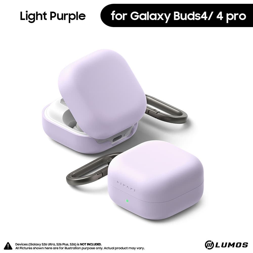 Ringke Silicone for Galaxy Buds 4 / 4 Pro Dual-layer soft silicone and Tough Polycarbonate – Light Purple