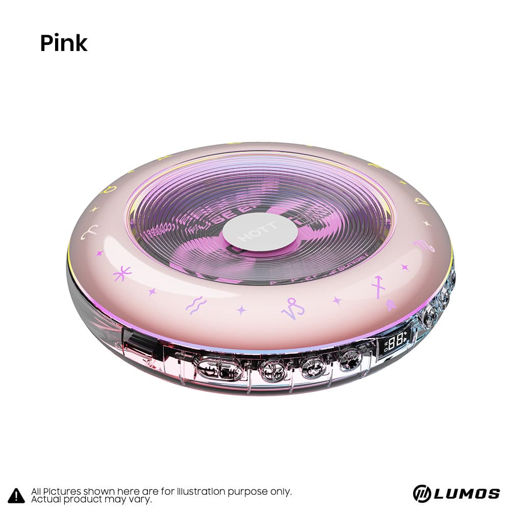 HOTT C901 CD Player Portable Bluetooth 5.3 1800mAh with Support TF Card RGB Light 5 Lighting Modes – Pink